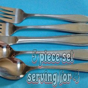 ROYAL ELEGANCE Vintage 5 Piece Flatware Set Service for Four Interpur Japan NNB